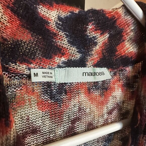 Maurices Womens Size Medium Wrap Blouse Long Sleeve V Neck Multi Color - Picture 3 of 6